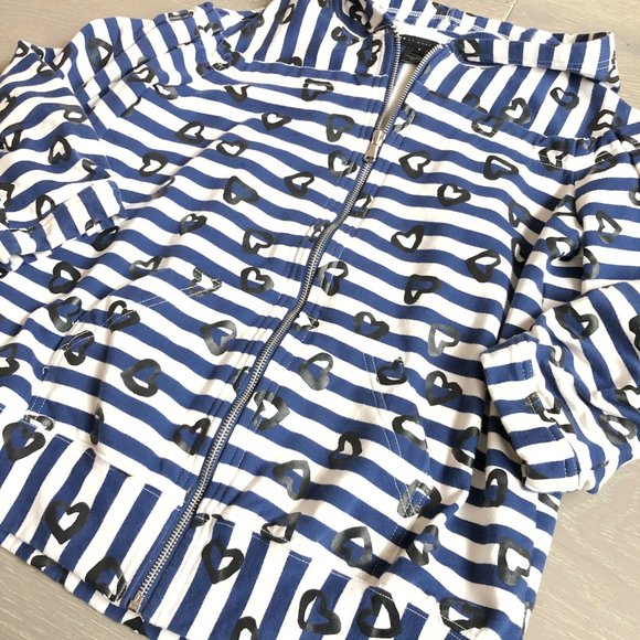 Large MARC BY MARC Blue/White Hoodie Sweatshirt - Picture 2 of 8